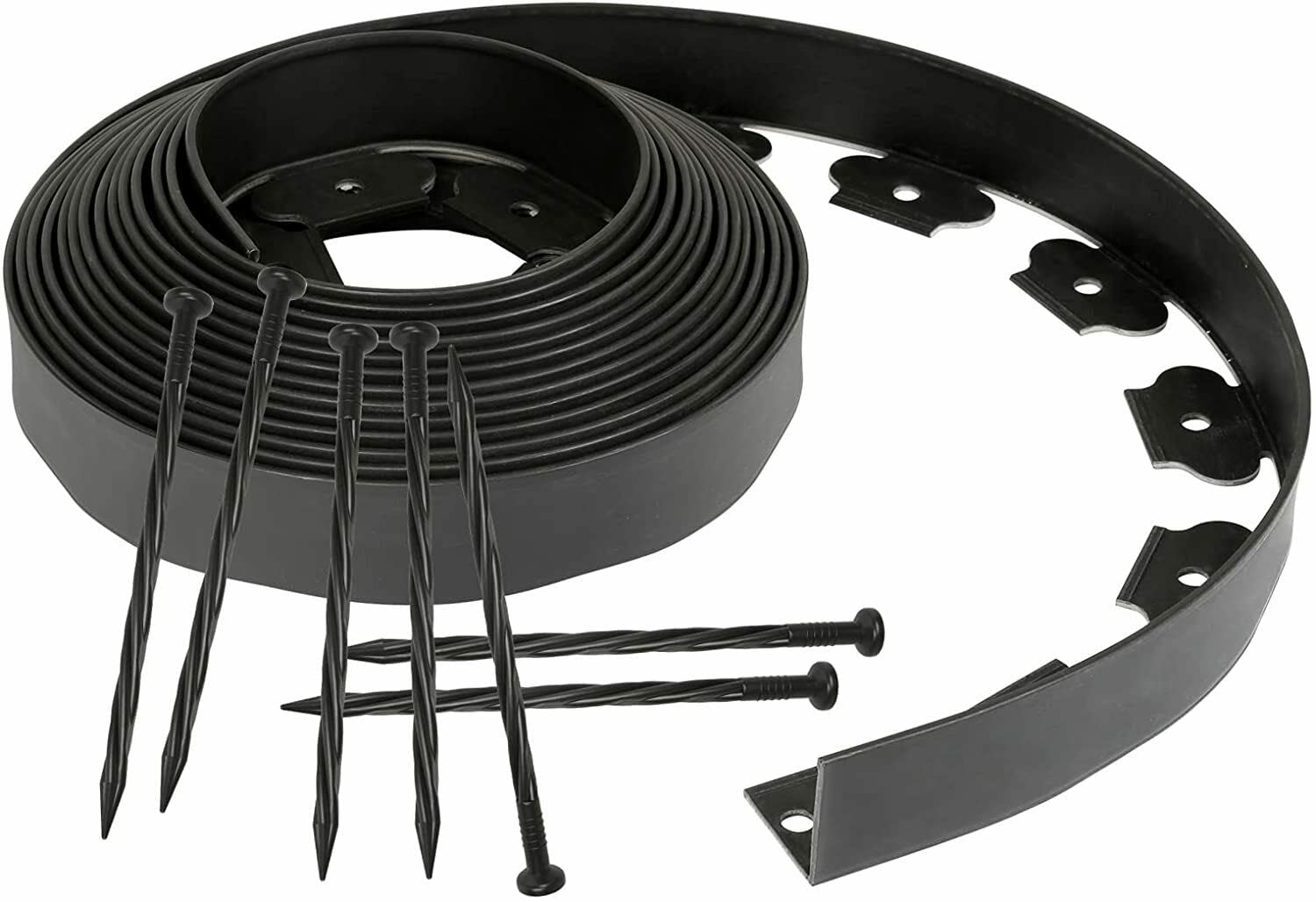 STOREX Garden Edge System Border Landscaping Lawn Flexible Heavy Duty Flower Beds Fence (Black)