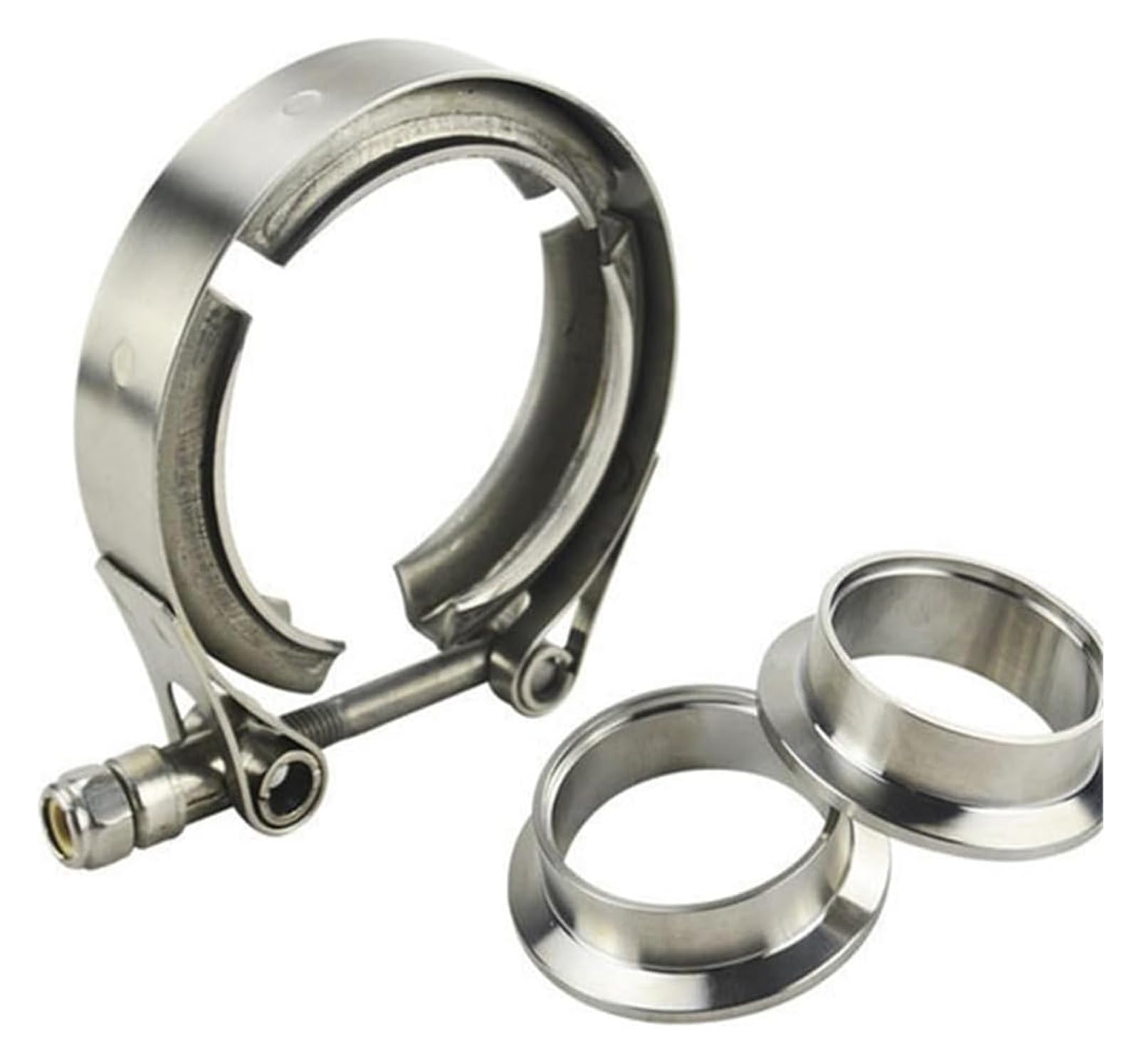 Zestaw obejm wydechowych, kołnierzy zaciskowych V-band ze stali nierdzewnej 38-152 mm do naprawy tłumika(45mm 1.75inch)