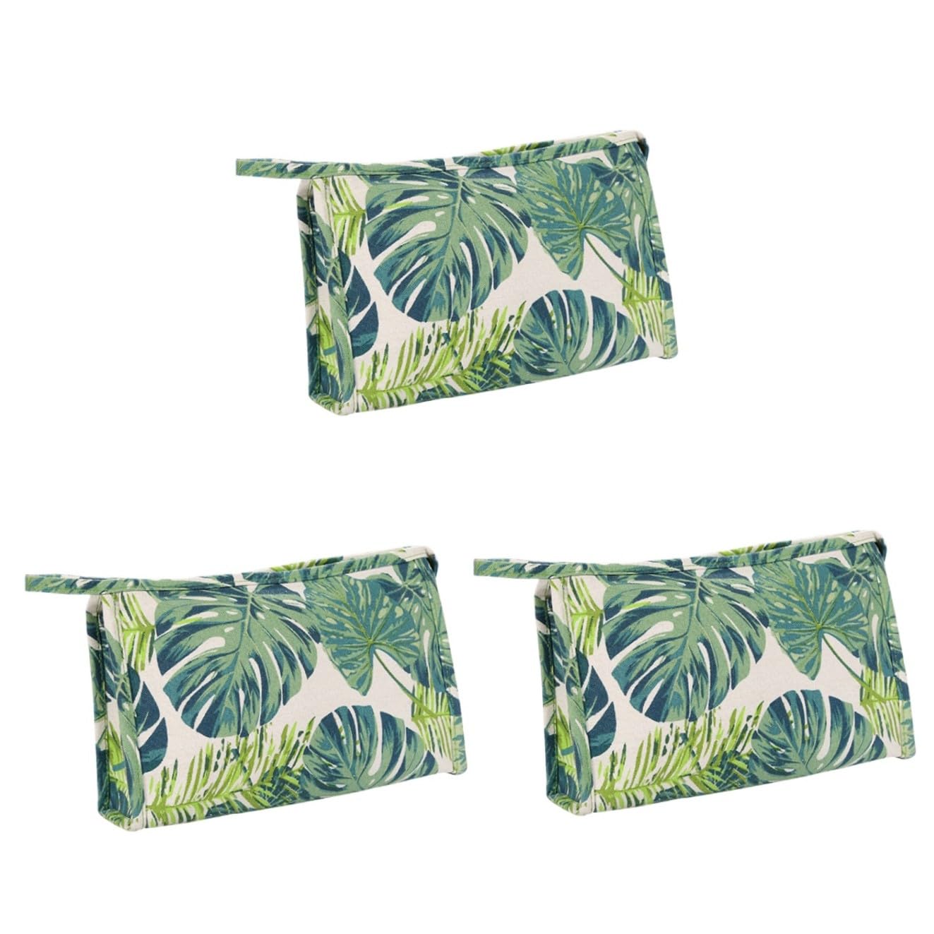 Mipcase 3pezzi Borsa Da Viaggio Multifunzionale Con Stampa Tropicale Monstera Organizer Per Cosmetici e Necessità Da Lavaggio Borsa Tela Portatile e Pratica Per Viaggi e Uso Quotidiano