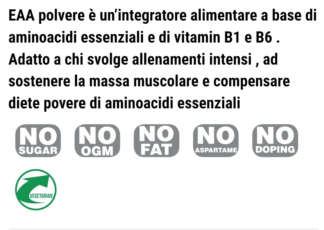 Pronutrition EAA PRO Aminoacidi Essenziali 420g Gusto Melone - Integratore alimentare a base di aminoacidi essenziali e di vitamin B1 e B6.