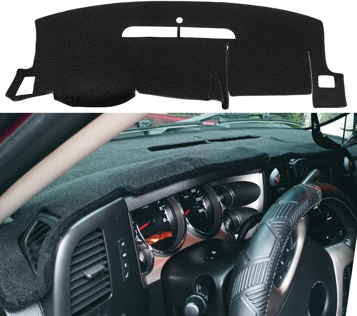 Dash Cover Custom Fit for Chevy Chevrolet Silverado 1500 LT/WT 2007-2013 2500 HD / 3500 HD/GMC Sierra 2007-2013 .Dashboard Cover Mat Pad Carpet (08-13