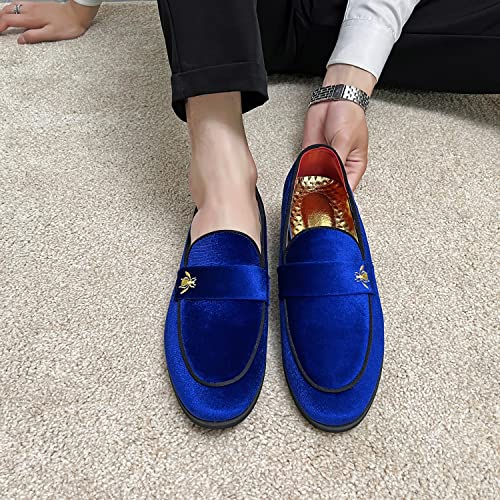 Image of FLQL Men's Luxury Penny Loafer Slip-On Velvet Shoes Party Dancing Shoes Suede Wedding Shoes Plus Size 7-13