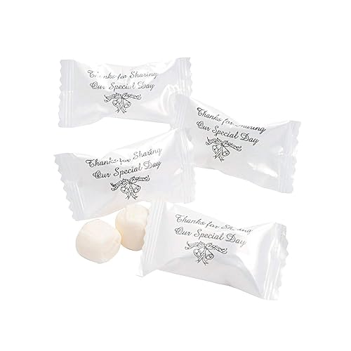 Gracias por compartir nuestro Día Especial Buttermints de boda (108 mentas envueltas individualmente) Dulces de boda