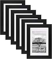 Vista 10 de Egofine - 6 Marcos de fotos de 5 x 7 pulgadas - Hechos de madera maciza cubiertos por plexiglás con paspartú para fotos de 4 x 6 y 3.5 x 5