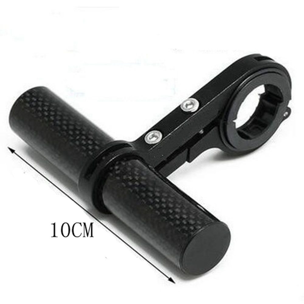 JPOJPO Bike Handlebar Extender Extension Bracket Clamp for Bicycle Speedometer Headlight Light Lamp Holder Carbon Fiber 10mm Black