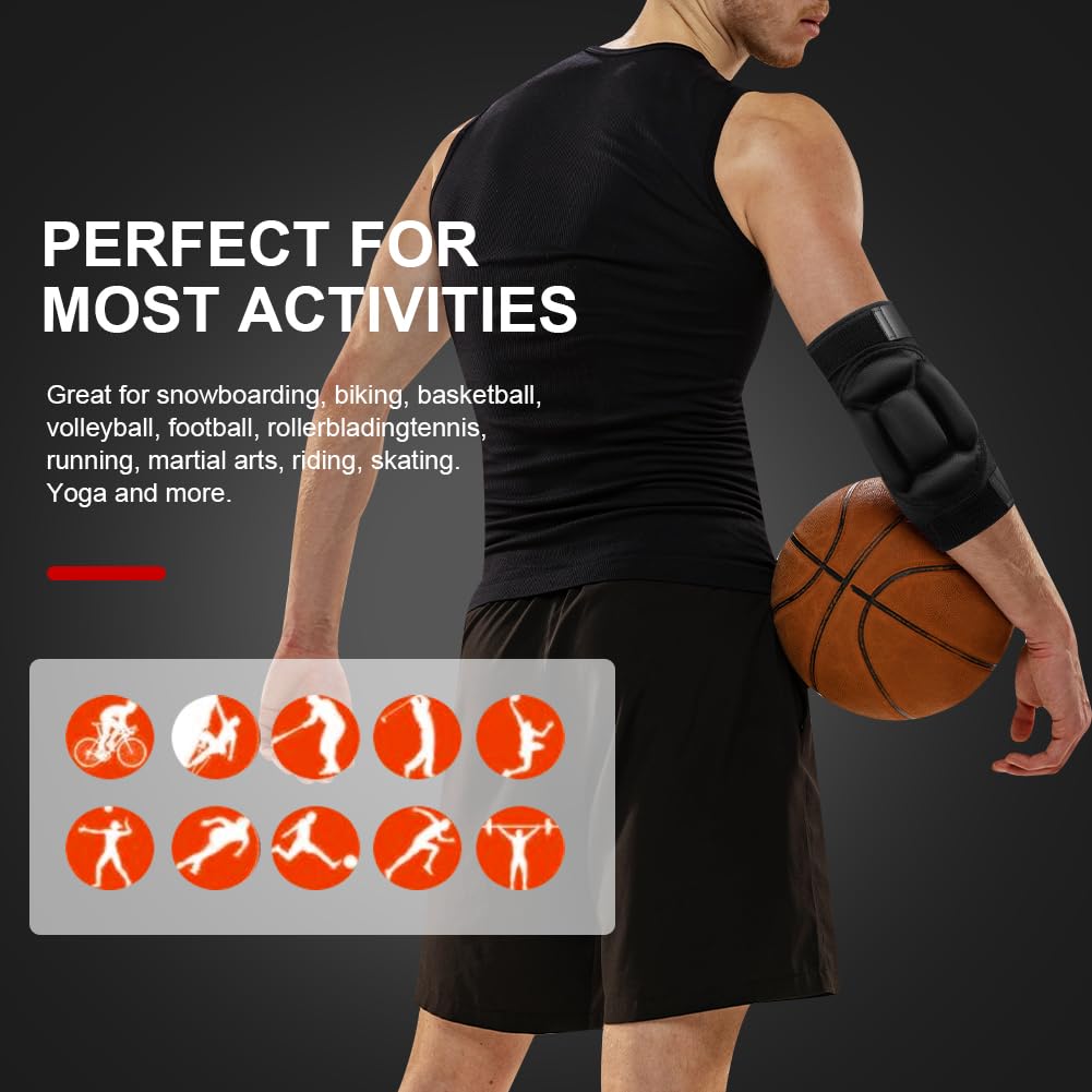 Flintronic 1 Par Coderas Deportivas Esponja Respirable Elástico para MMA, Ciclismo, Baloncesto