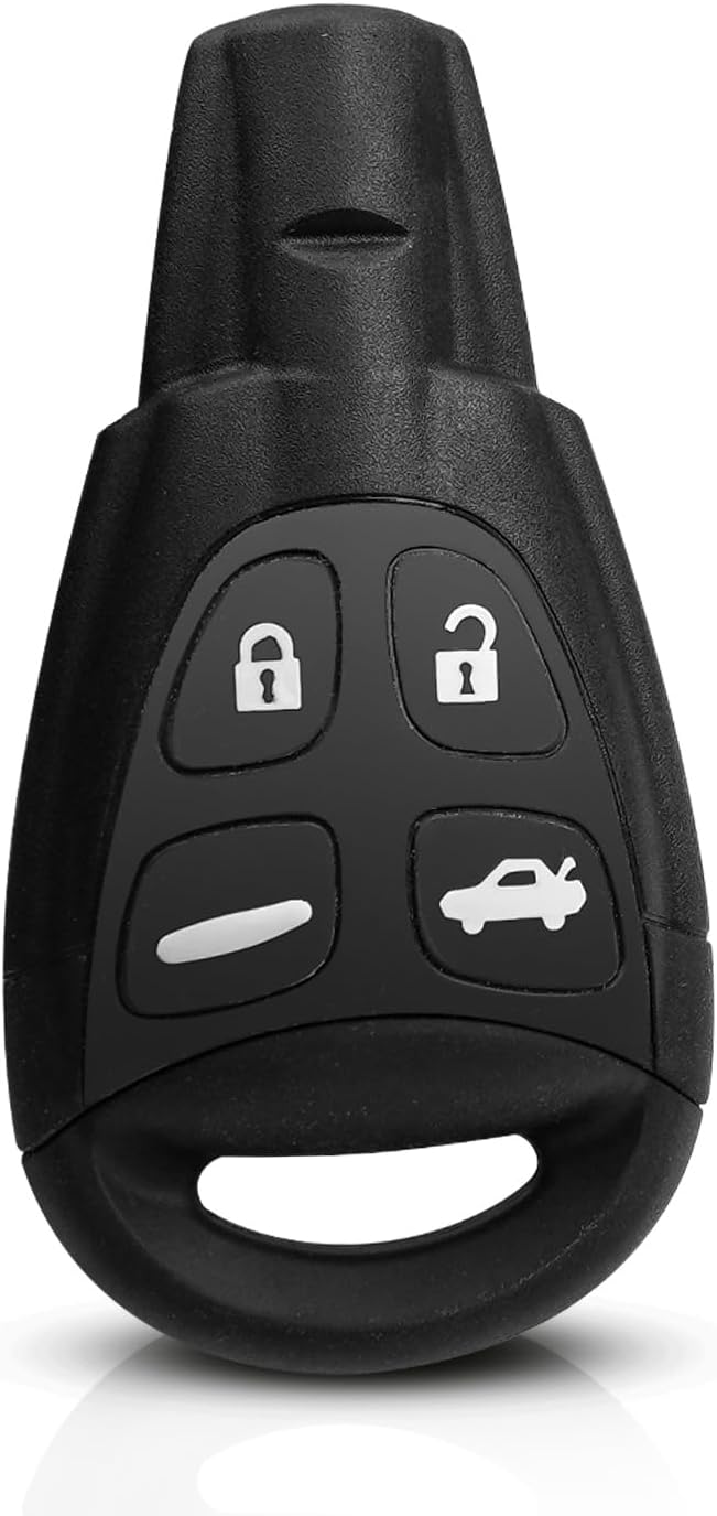 Key Fob Remote Replacement Fit for Saab 9-3 9-5 2003-2011, 4 Buttons 433MHZ ID46 Chip Keyless Entry Remote Control Replace 12783781, FCC ID: LTQSAAM433TX