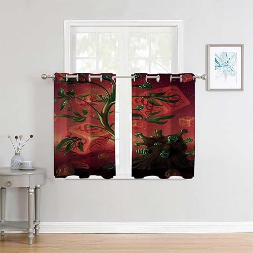 Cortinas para cocina - Cortinas para cocina con ojales psicodélicos, cortinas de tapiz de 85 pulgadas de ancho por 85 pulgadas de largo, 2 paneles