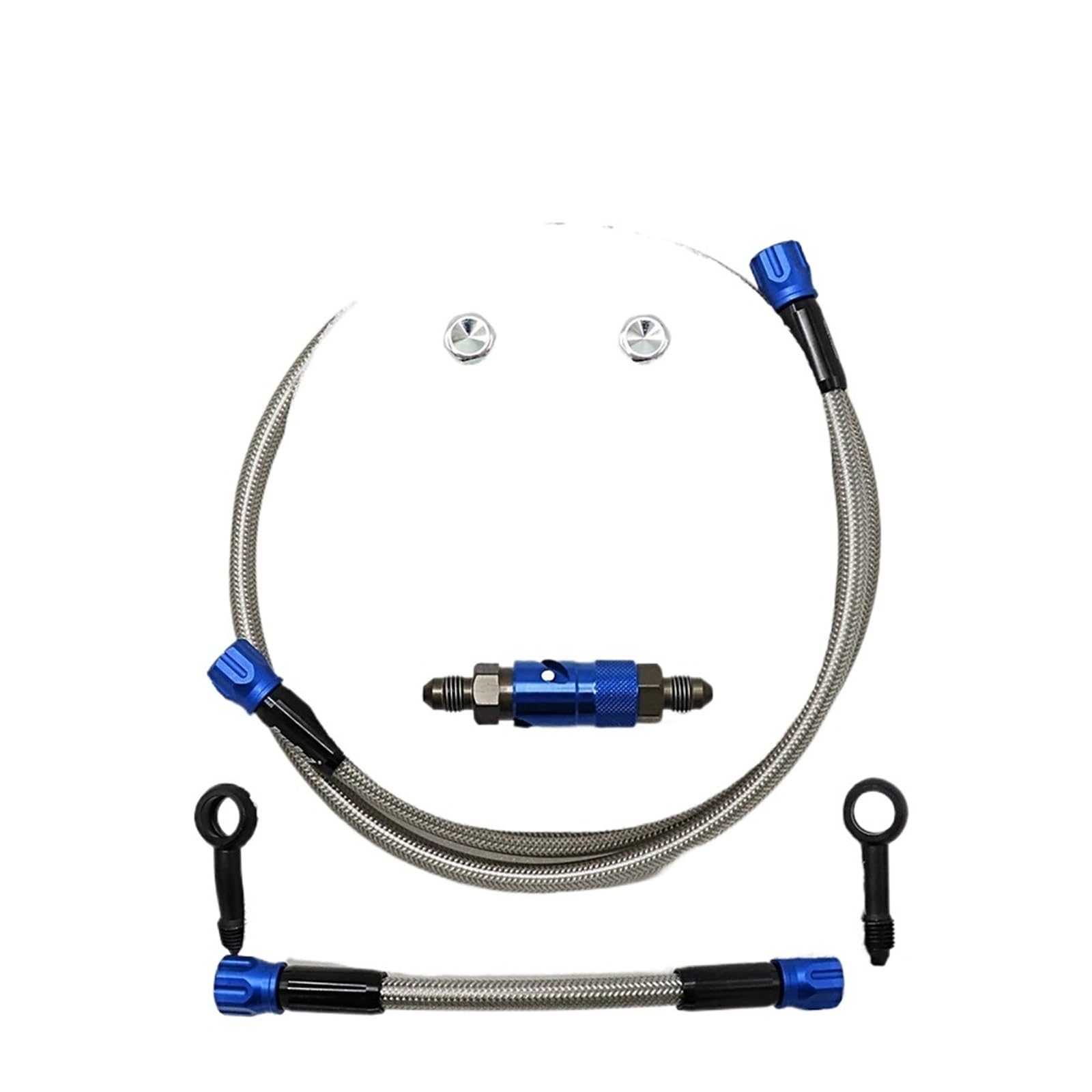 tylne przewody hamulcowe Wąż hamulcowy hydrauliczny do motocykli CVO Aerospace Aluminium Alloy o długości od 800 cm do 1200 cm, wzmocniony, w oplocie(100cm blue)