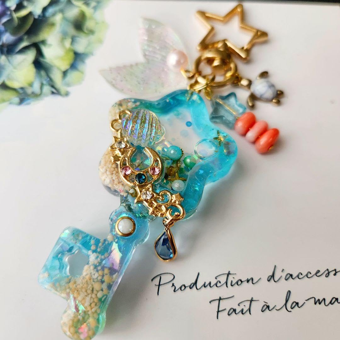 Amazon.co.jp: レジンシャカシャカキーホルダー 星 海 シェル 夏