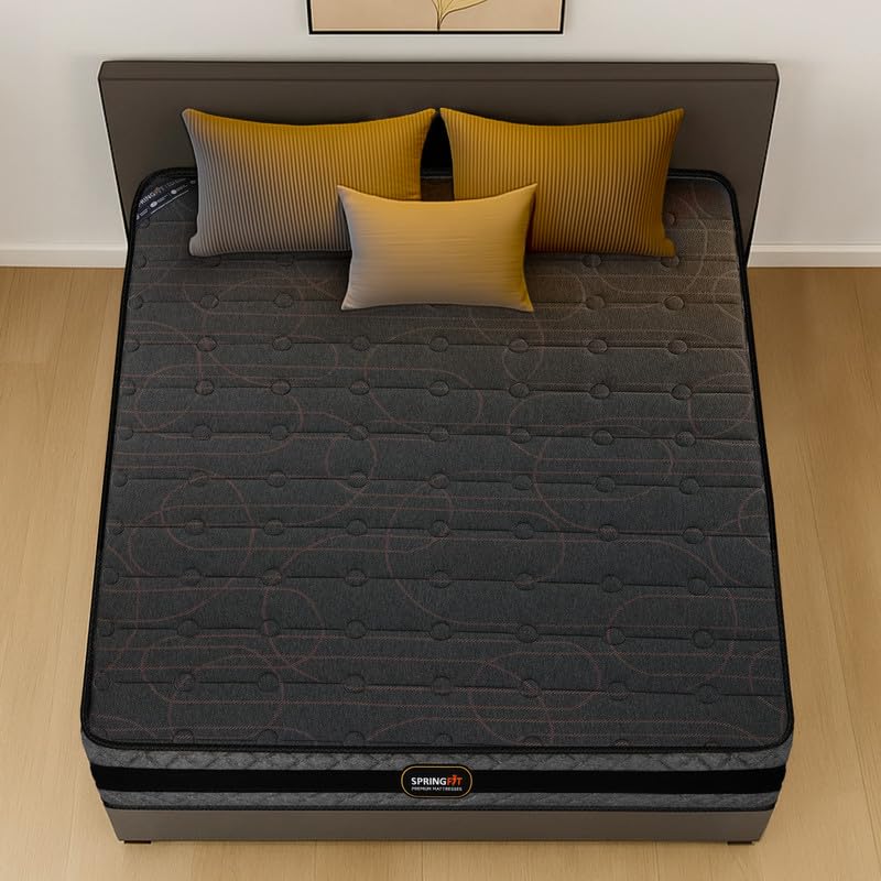 Image of Springfit Zbox Micro Grid Hybrid Mattress | Airvent & Aero Sleep Memory Foam for Upto 4 Cooler Sleep | Orthopedic Pain Relief Medium Firm | 6 Inch King Mattress (84x72x6) | 5 Years Warranty