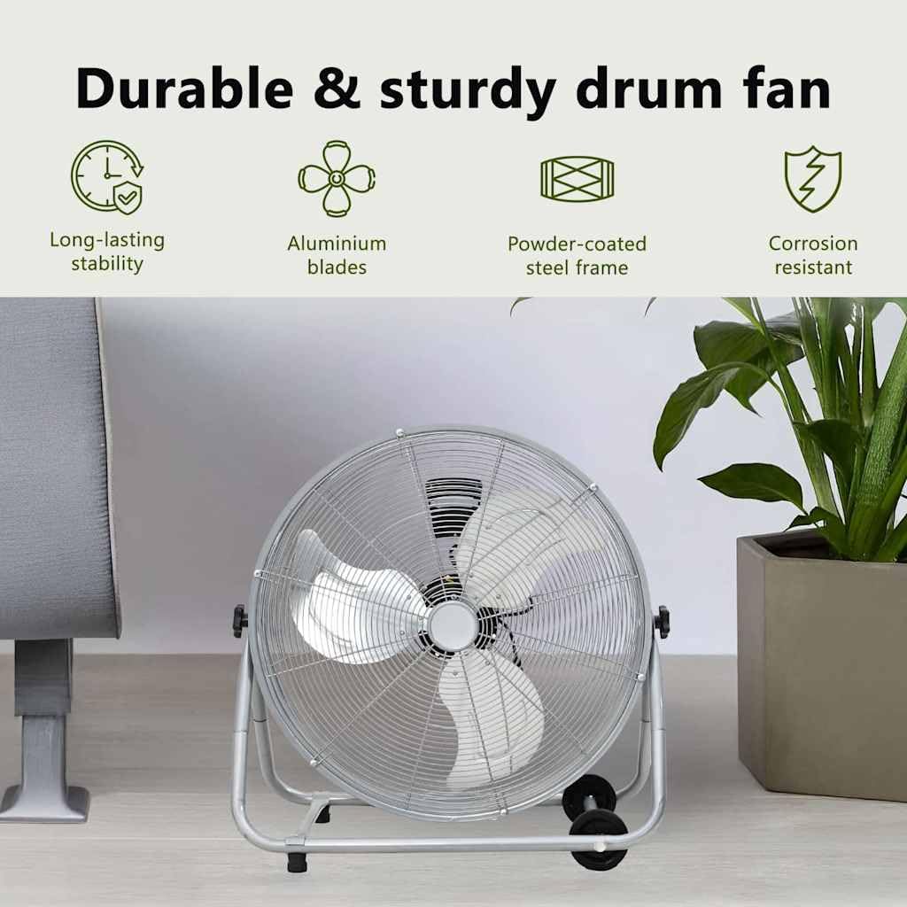 vidaXL Ventilatore a Tamburo Argento 79 x 37 x 82 cm Alluminio