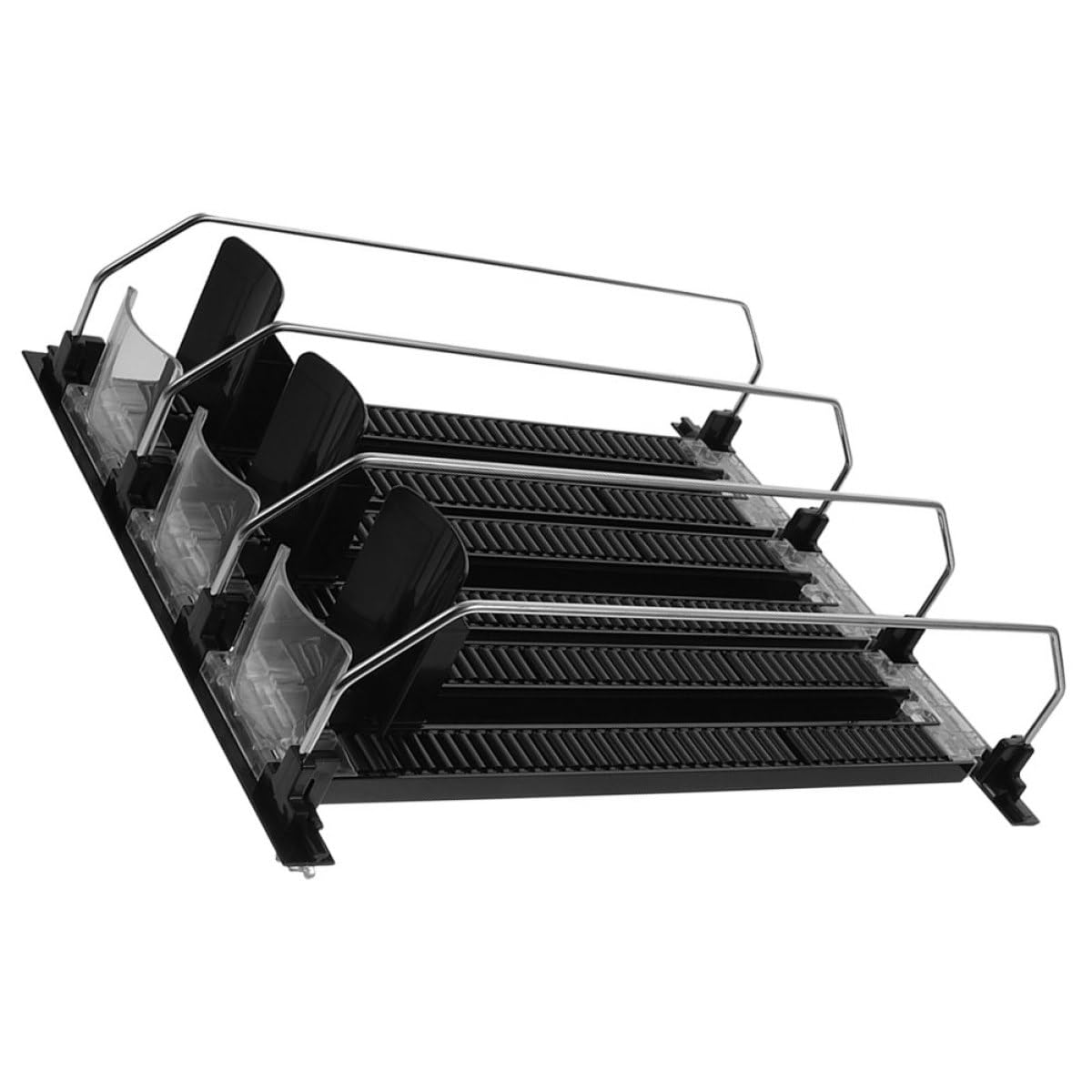 Dispensador Automático de Bebidas para Nevera Hélice de Bebida y Superficie Pulida, Organizador de Botellas de Acero Inoxidable Abs, Pack de 3 Unidades