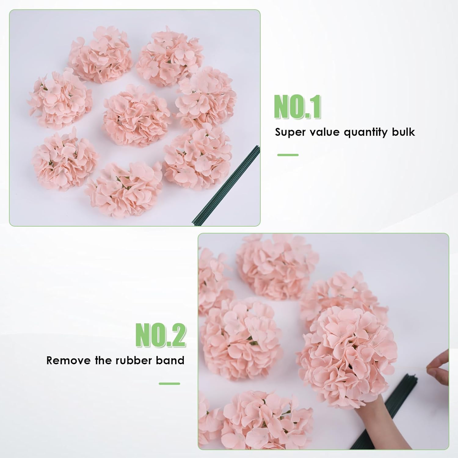 AVIVIHO 35PCS Pink Hydrangea Artificial Flowers with Stems,Realistic Silk Hydrangeas Blush Fake Flowers for Wedding Centerpieces Bouquets DIY Floral Decor Baby Shower,Arch,Home,Party Decoration