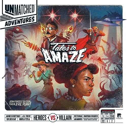 Image of Restoration Games Unmatched Adventures Tales to Amaze | Cooperative Strategy Board Game for 1 to 4 Players, Heroes and Villains with Miniatures, 40-60 Min Playtime, Ages 9+