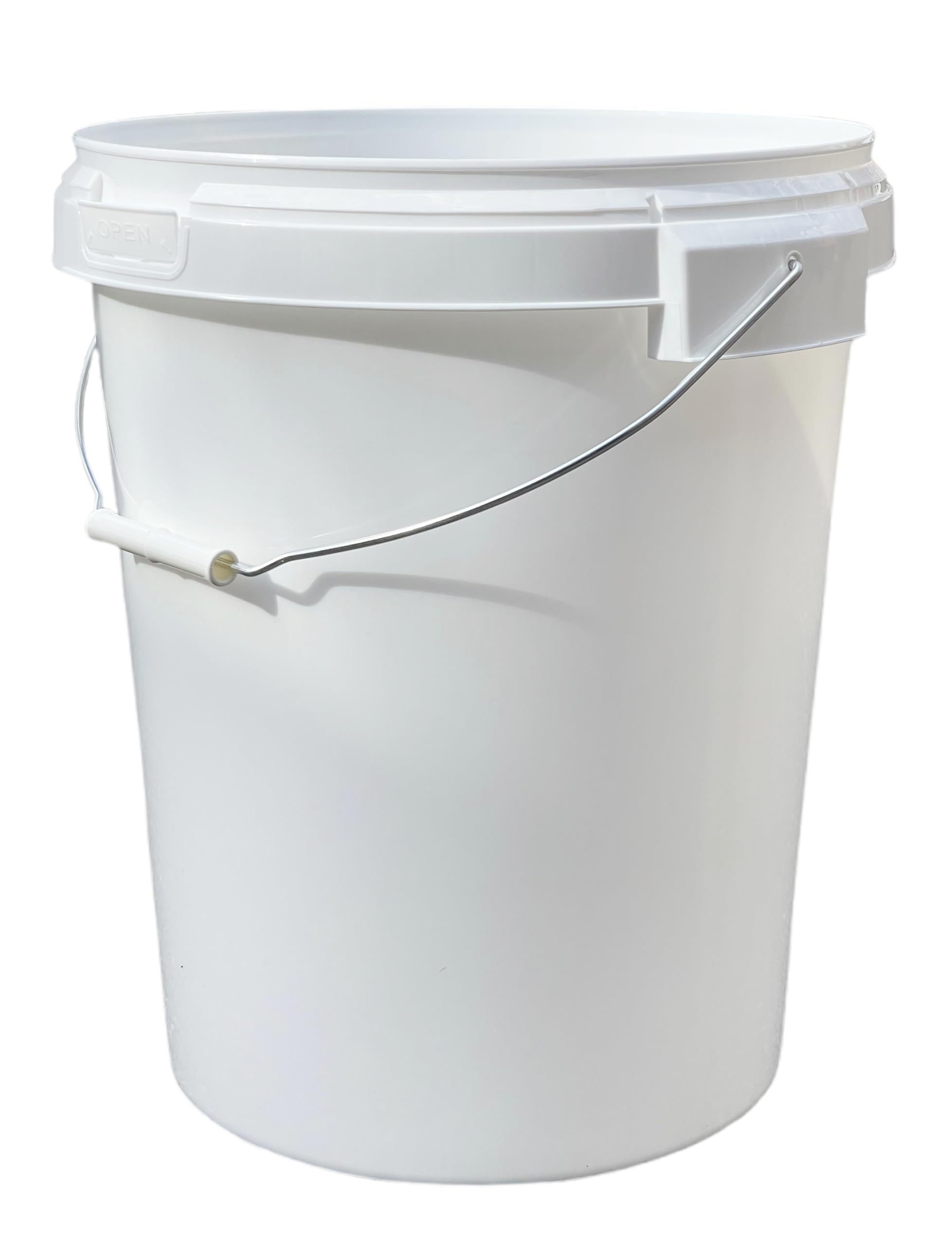 PowerChem 25 x 25 l Kunststoff-Eimer + Griff und Deckel – strapazierfähig, lebensmittelecht, BPA-frei, Mehrzweck-Gärung, Futtermittel, trockene Lebensmittel, flüssige Chemikalien