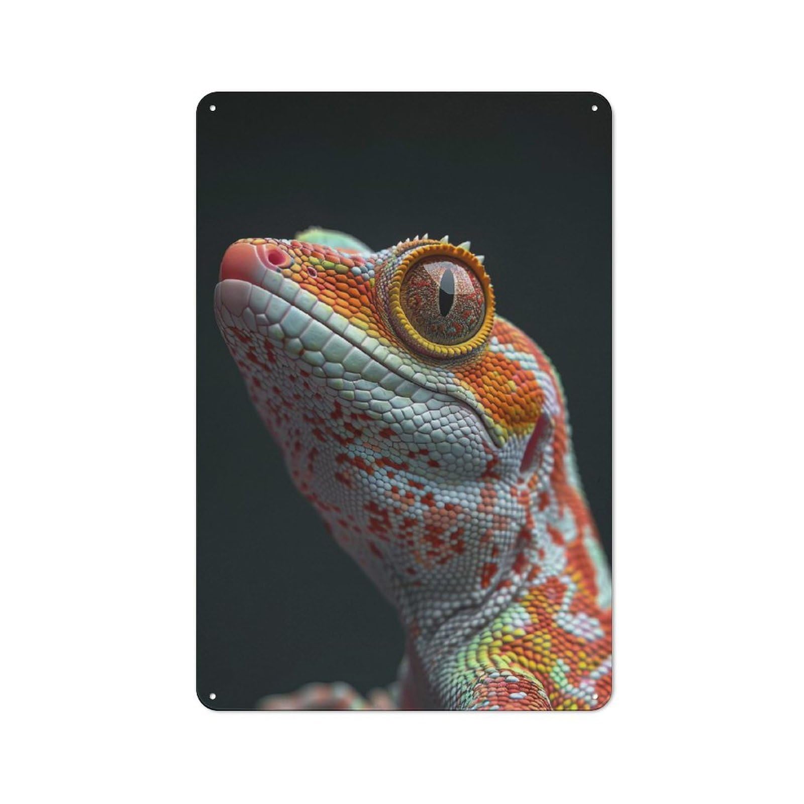 Junmoney Style-3 Metal Wall Sign 30X20cm Featuring Gecko For Café Or Home Bar, For Collectors Decorating Cafés And Home Bars