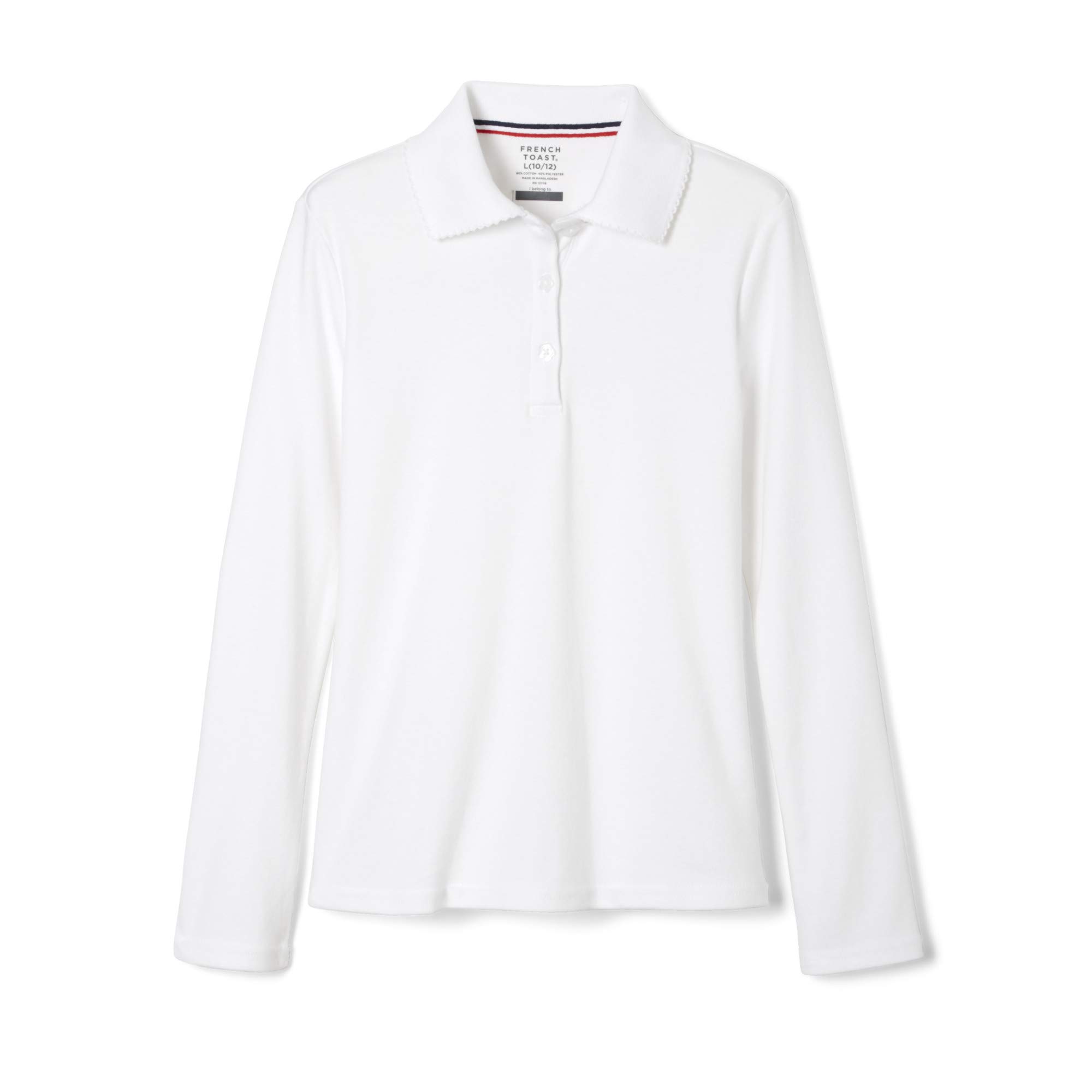 French Toast Girls Plus Size' Uniform Long Sleeve Polo with Picot Collar (Standard &amp; Plus)
