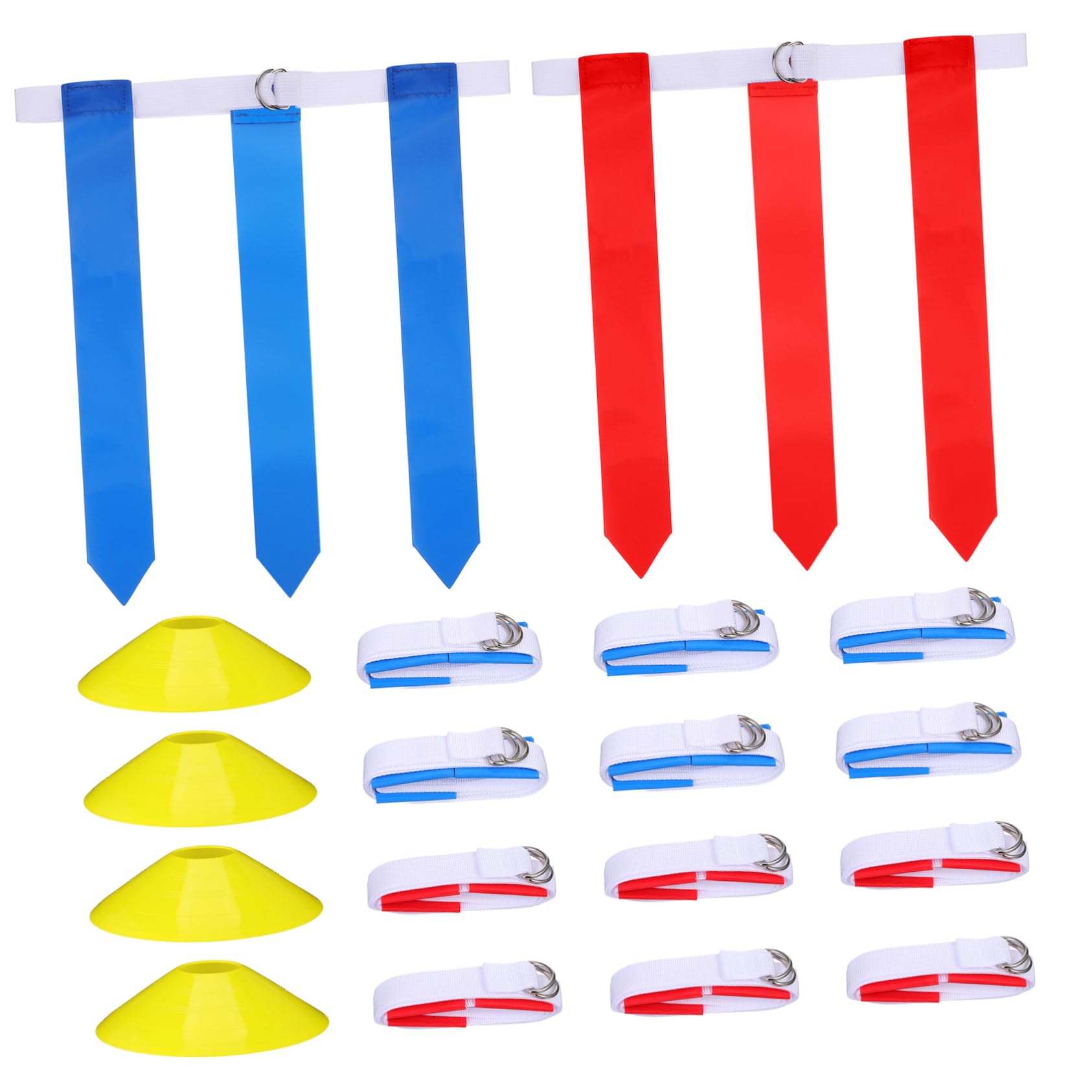 Yardwe Complete Flag Football Set 16 Pcs Kit Belts Flags Cones for Youth Adult Football Players