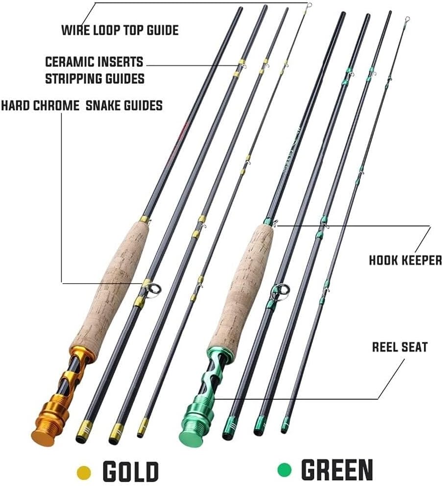 2.7M Fly Fishing Rod Set 5/6 Combo, Fly Rod with Fly Reel Fishing Line, Aluminium Alloy Spool, for Freshwater Saltwater Fishing