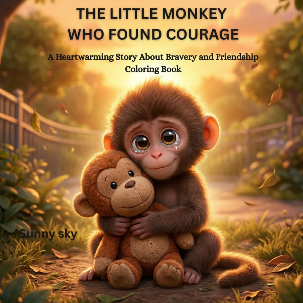 THE LITTLE MONKEY WHO FOUND COURAGE: A Heartwarming Story About Bravery and Friendship Coloring Book