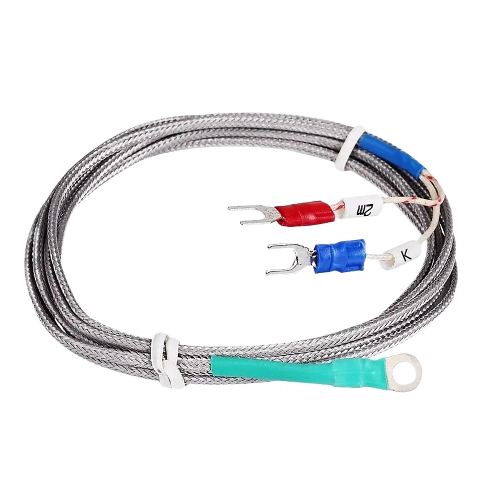 WUPLKCUIJ 5mm Hole Washer Gasket Type Probe Thermocouple K Temperature Sensor 2M Cable for Industrial Controller(Cable Length 3m)