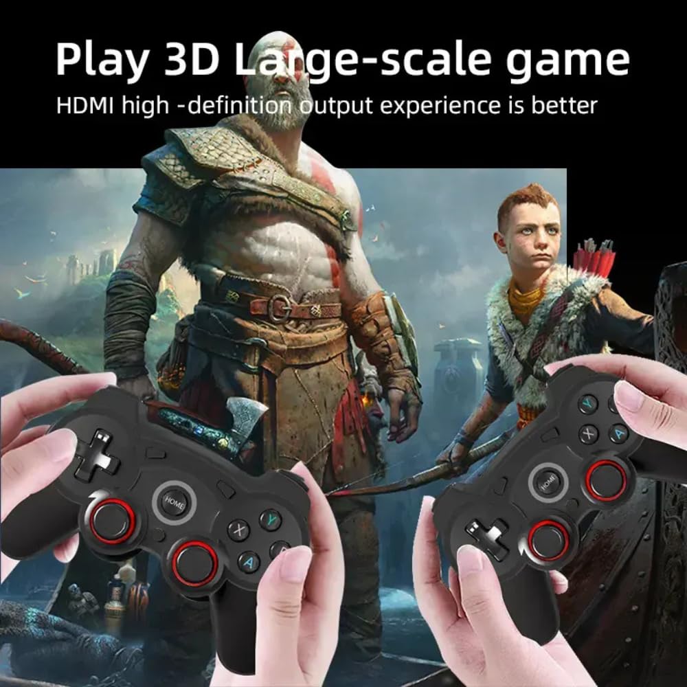 CRUPED 2025 3D New Old School Retro Game Console, Nostalgia Gaming Stick, Classic Video Games with 4K HDMI, 30,000+ Games and 20 Emulators, Upgraded Dual 2.4G Wireless Controllers 64GB 4