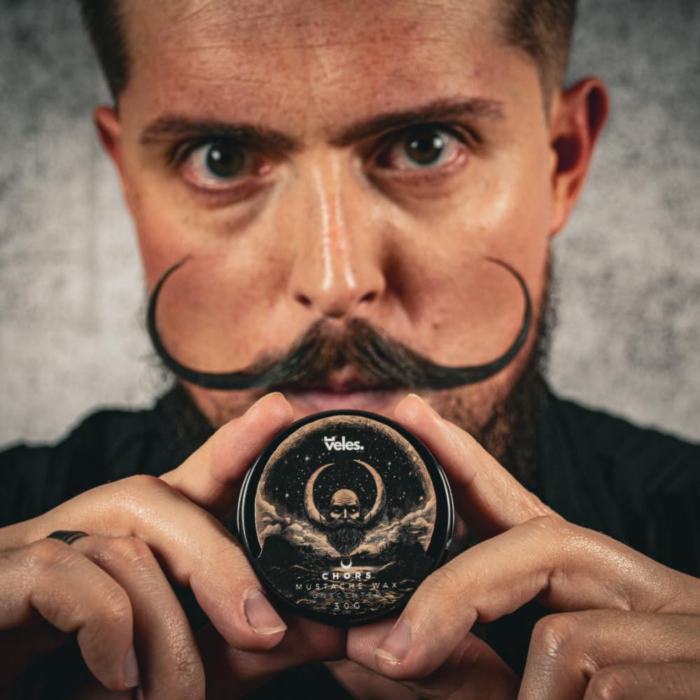 Veles Chors Schnurrbartwachs 30g Geruchlos Stark fixierendes Wachs für Bartstyling für Männer Natürliche Zusammensetzung Flexibel