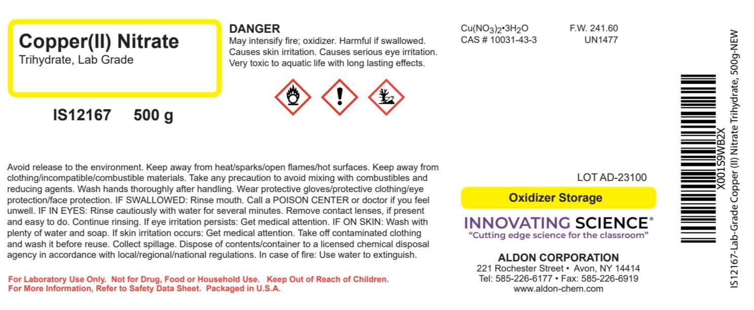 Lab-Grade Copper (II) Nitrate Trihydrate, 500g - The Curated Chemical Collection