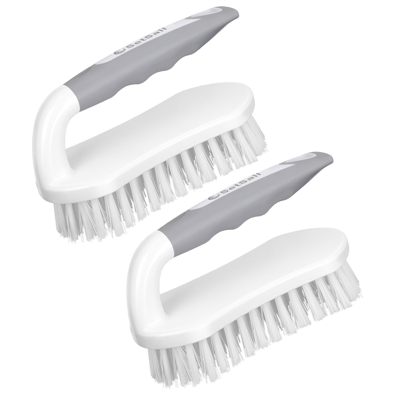 SetSail Scrub Brush, Heavy-Duty Scrub Brushes for Cleaning with Stiff Bristles Cleaning Brush for Shower, Bathroom, Carpet, Kitchen and Bathtub Scrubber, 2 Pack