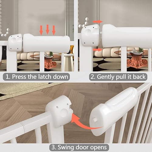 Miniatura 3 de Fairy Baby Puertas extra anchas para bebés de 71.7 a 76.3 pulgadas, puertas de seguridad infantil con cierre automático para escaleras, barandillas,