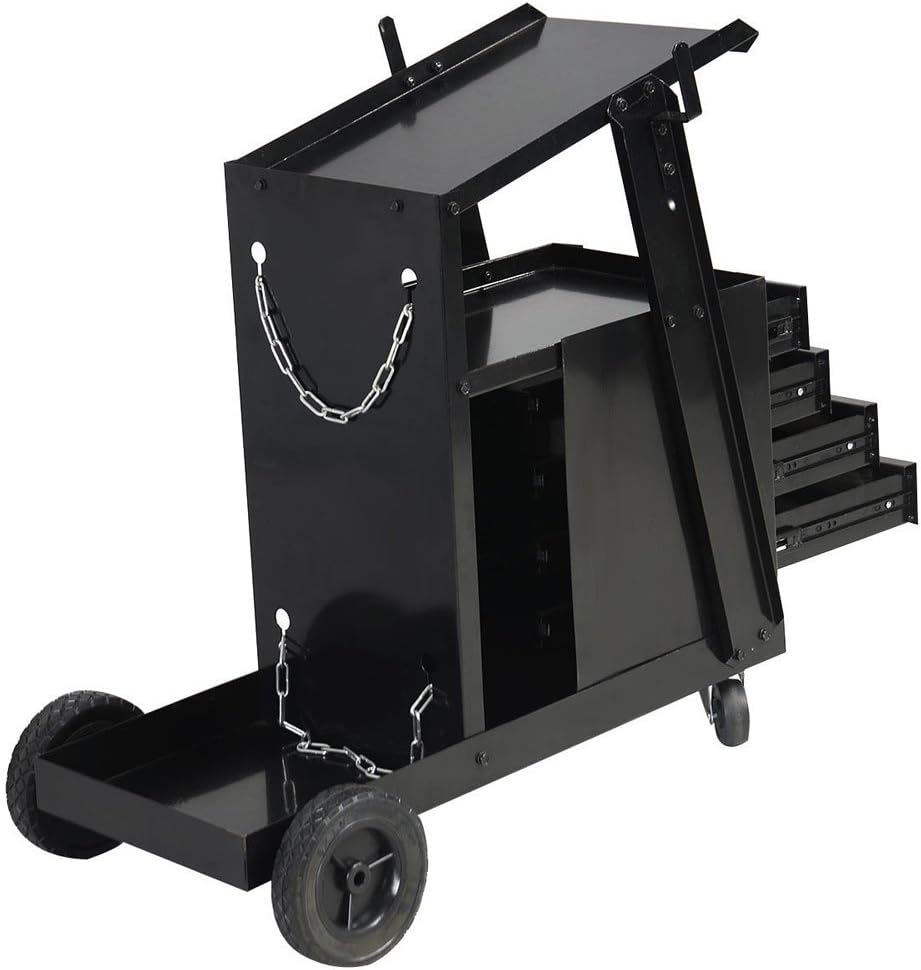 Blасk Frіdау - 40% оƒƒ Goujxcy Welder Cart,Portable 2-Tier 4-Drawer Cabinet Welding Cart Heavy Duty Rolling Workshop Organizer Welding Cart, 100 LB Capacity Gеt Sресіаl Prісе Goujxcy Welder Cart,Portable 2-Tier 4-Drawer Cabinet Welding Cart Heavy Duty Rolling Workshop Organizer Welding Cart, 100 LB Capacity