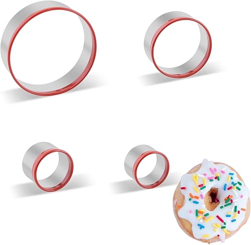 Miniatura 2 de Juego de 4 cortadores de galletas redondos, cortador de galletas de círculo pequeño, tamaño 1 pulgada, 1.4 pulgadas, 2 pulgadas, 3 pulgadas, juego