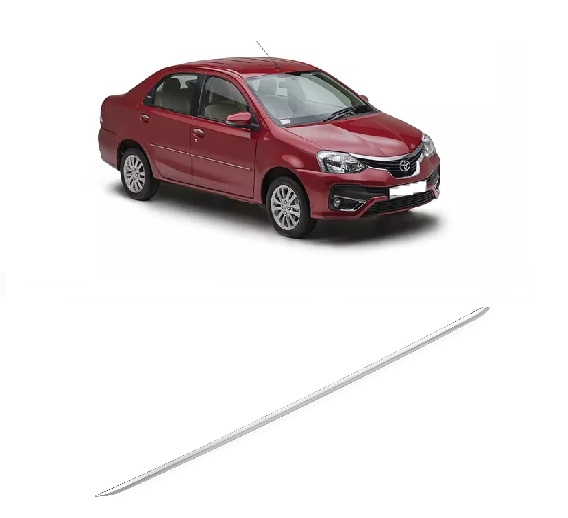 Empica Chrome Trunk Garnish for Car | Dicky Trim Rear Boot Patti Upper Compatible With Toyota Etios