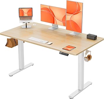 ErGear Electric Standing Desk Height Adjustable 140 x 70cm, Sit Stand Desk with 4 Memory Smart Pannel, Home Office Desk with Splice Board : Amazon.co.uk: Home & Kitchen