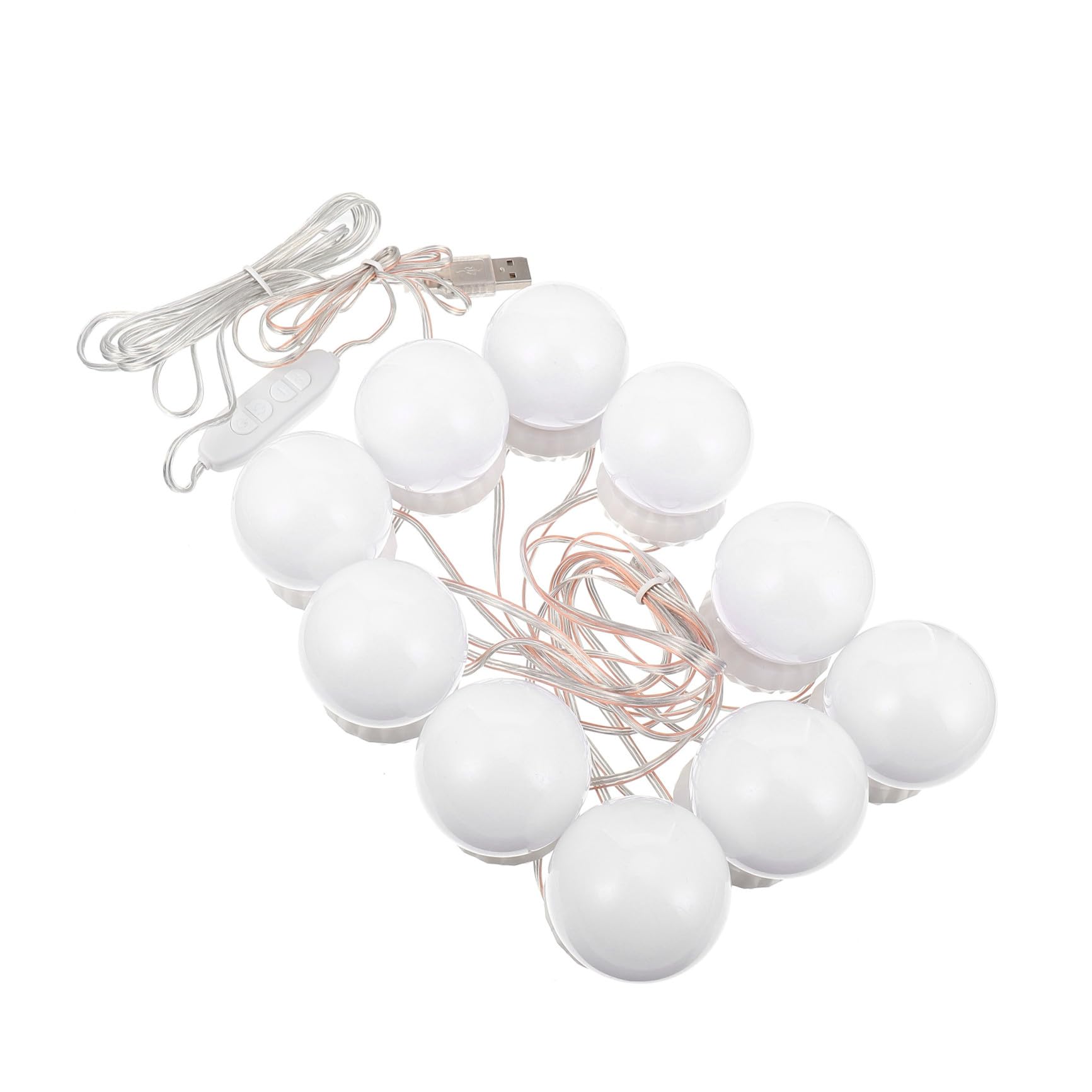 MAGICLULU 10 Ampoules LED Adhésives pour Miroir de Maquillage Blanc, Lumière Dimmable, Installation Facile, Éclairage Polyvalent pour Salle de Bain et Coiffeuse