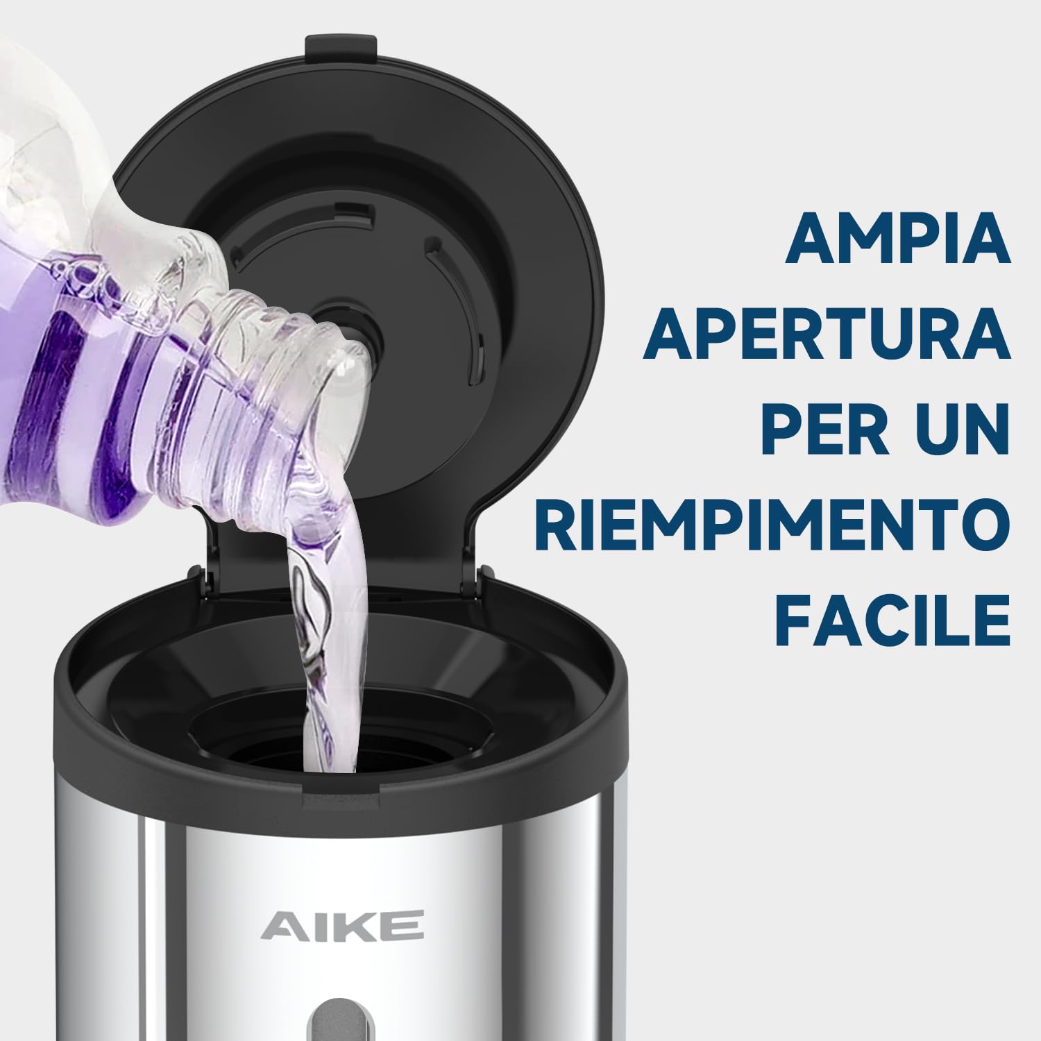 Dispenser Sapone Da Muro In Acciaio Inossidabile - 1000ml, Pulsante Ergonomico Per Uso Intensivo - Foto 3