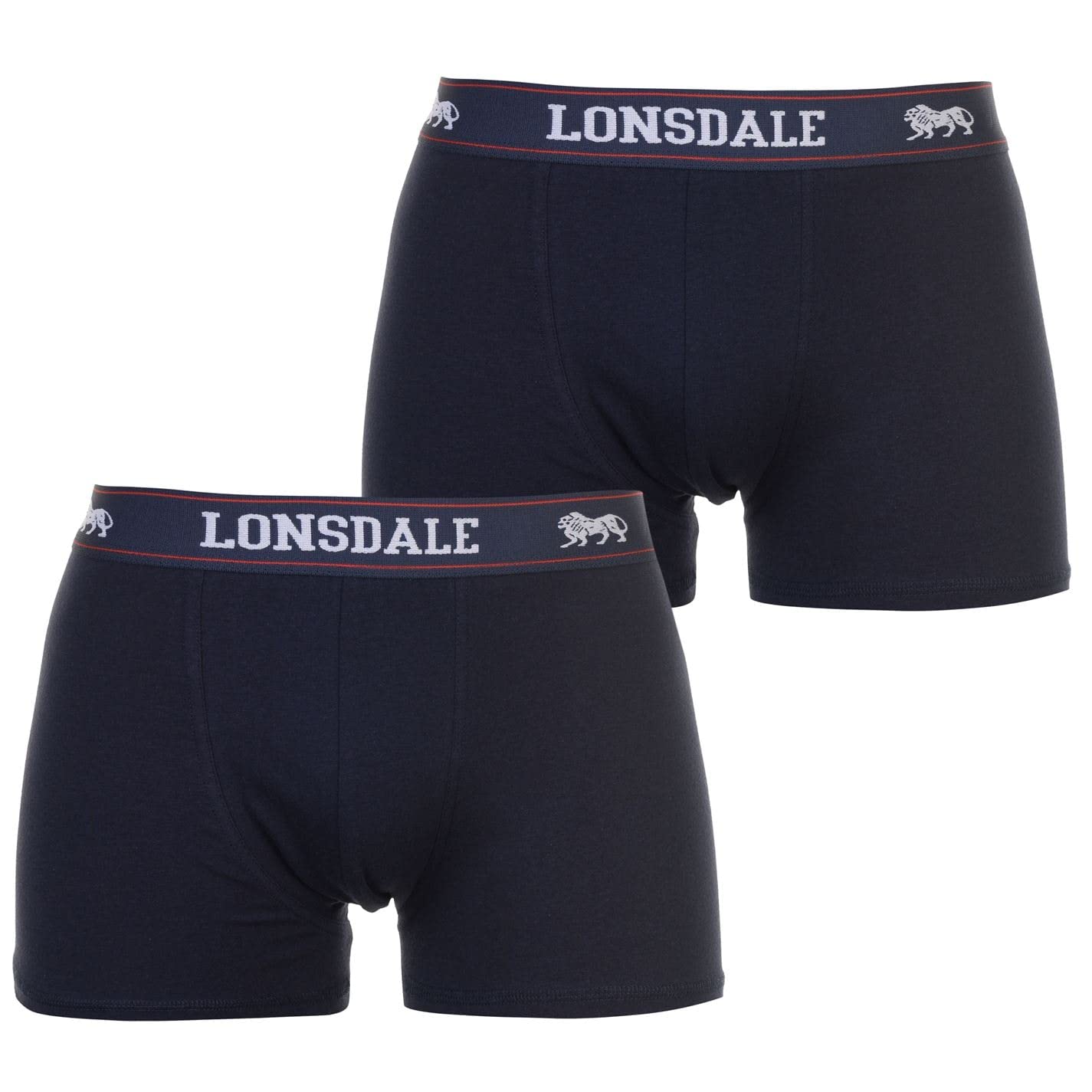 Lonsdale Mens 2 Pack Trunks Navy 3XL