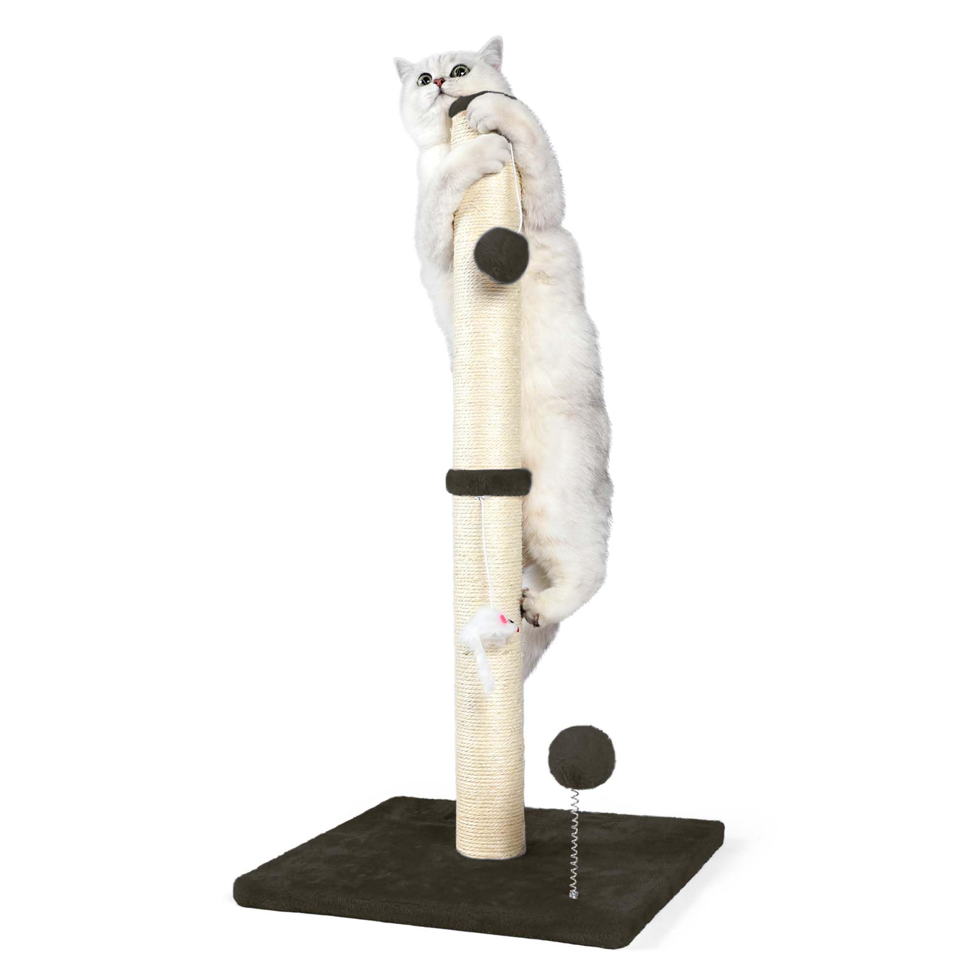 ANWA 32" Tall Cat Scratching Posts for Indoor Cats, 3-in-1 Cat Scratching Post with Plush Toys, Premium Sisal Post for Cats at All Ages with