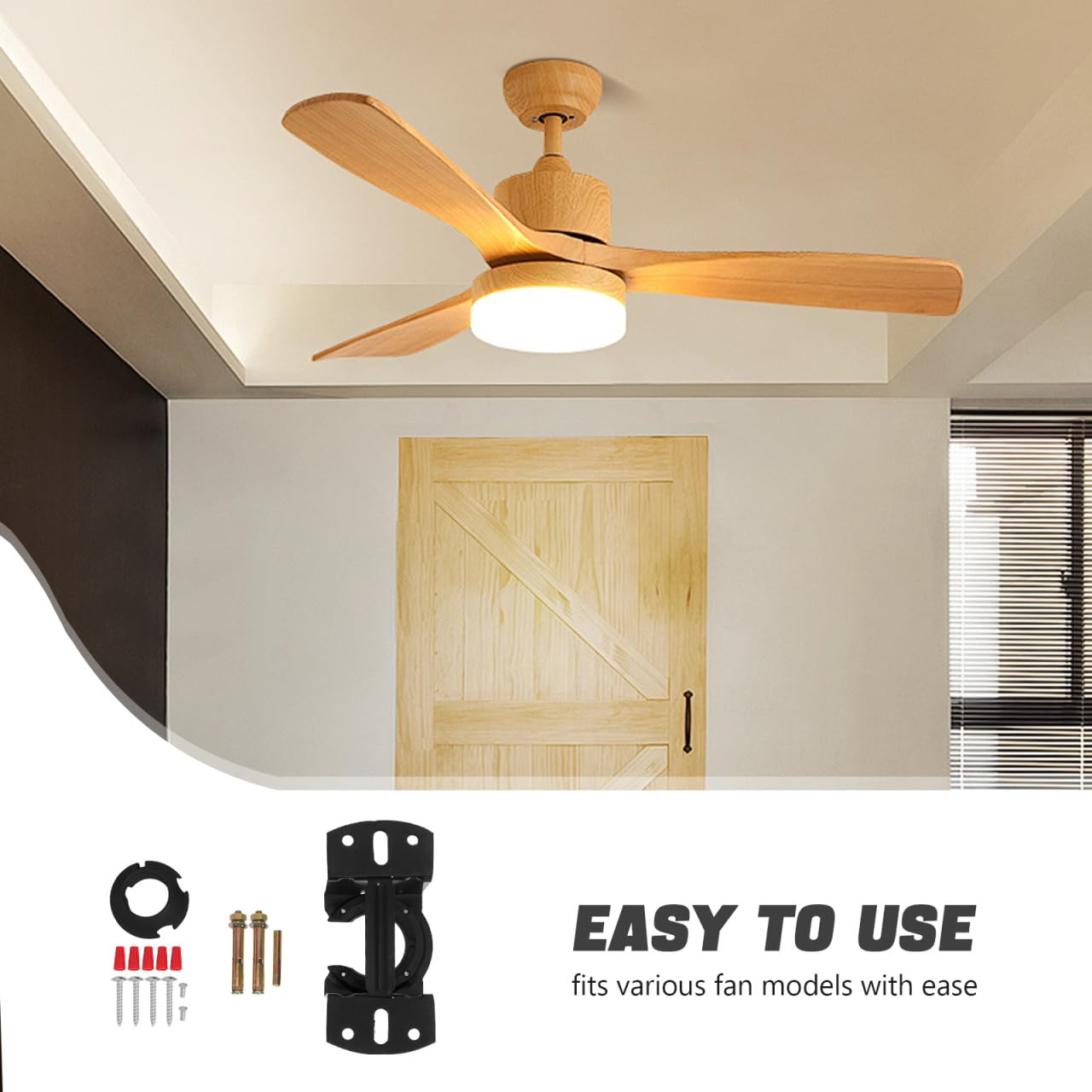 VICASKY Universelles Deckenventilator Montageset aus Robustem Metall mit Schrägdeckenadapter Stabile Halterung für Innen und Außenbereich Installieren