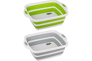 Ultimate Camp Kitchen Organizer: 2-Pack Collapsible Cutting Board and Dish Tub