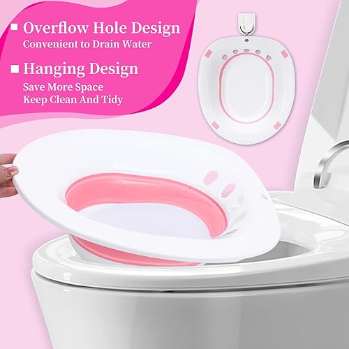 Miniatura 7 de Bañera eléctrica para hemorroides, baño de asiento para asiento de inodoro, lavabo de cuidado posparto, kit de baño profundo para mujeres,