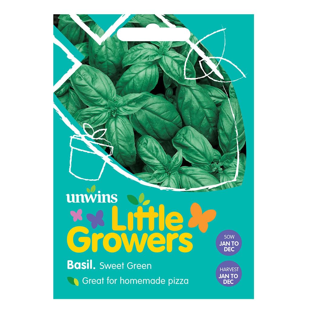 2 Pack Vegetable Seeds, Variety of High Yield Seeds, Vegetable Seeds for Planting UK, Grow Your Own Fresh Vegetables (Basil (SweetGreen))