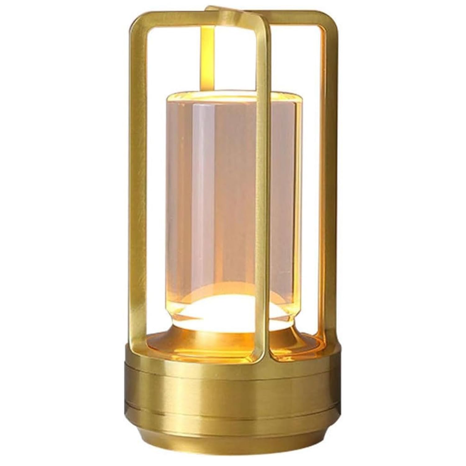 UATARU Crystal Lantern Table Lamp, 3 Colors Dimmable USB Rechargeable LED Lights Indoor Lighting Touch Control Mood Light Night Light (Gold)