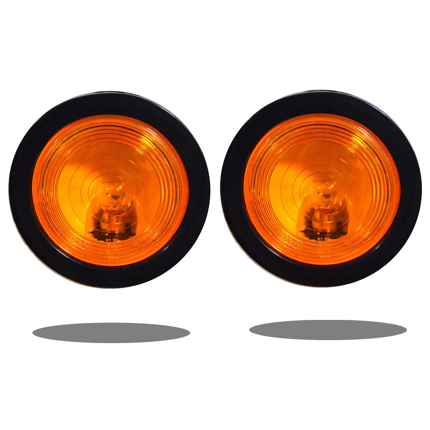 2 x ámbar 4 "Ronda RV camión Tractor Trailer Autobús Indicador Luz 24 V- 11002704