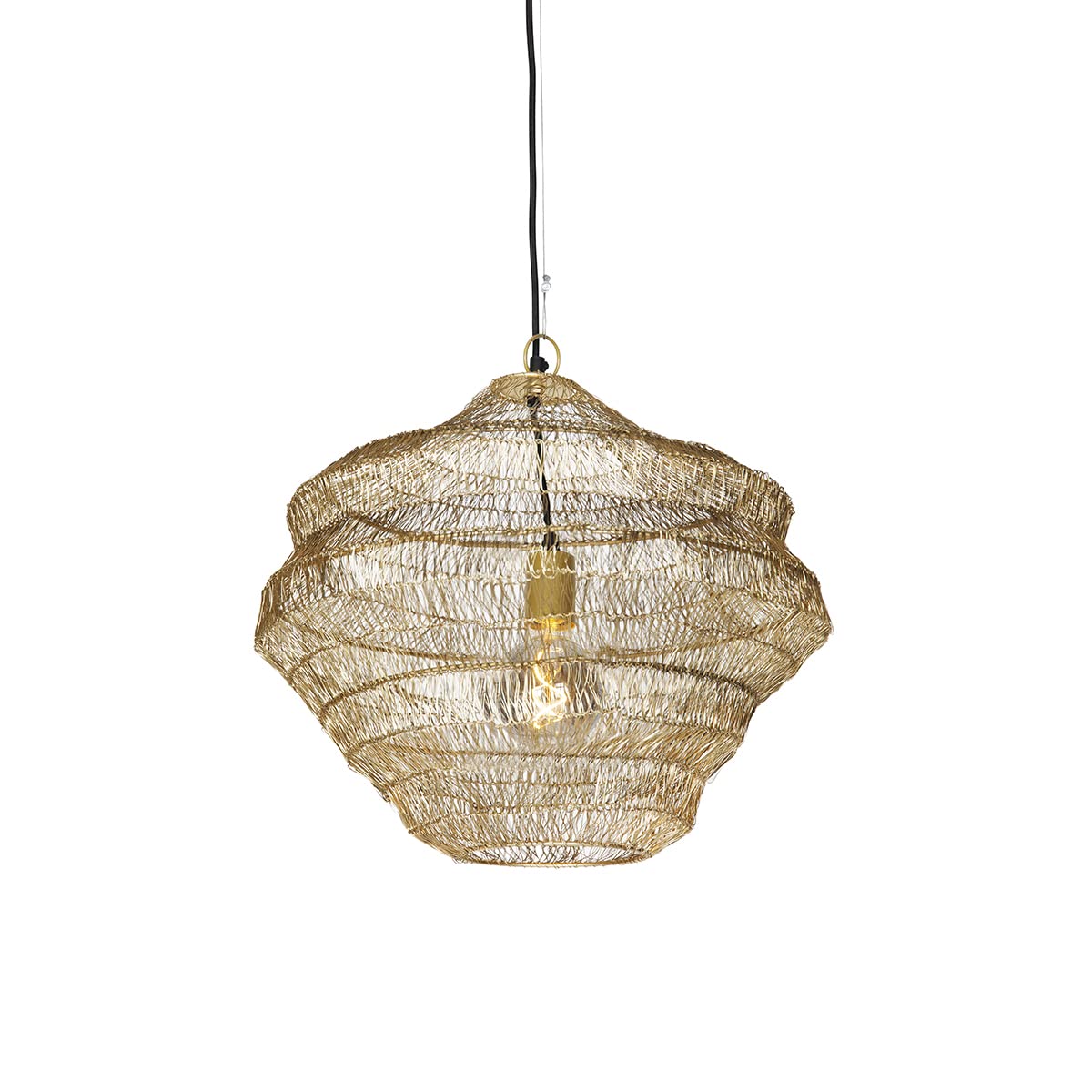 Qazqa Vadi Pendelleuchte – Orientalisch, Gold/messing, 45 Cm Durchmesser, Für E27 LED