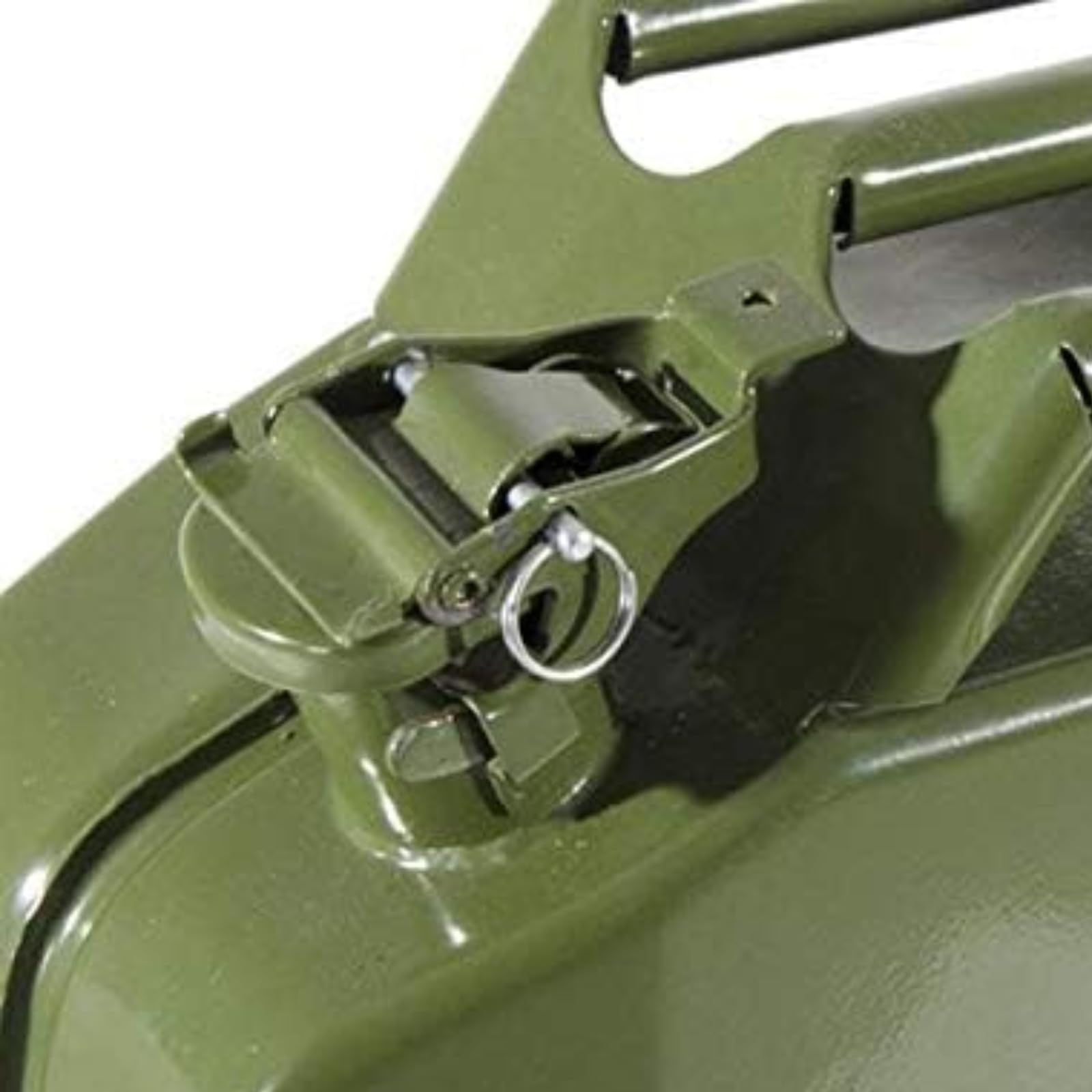 Tanica in Metallo Omologata UN 5/10/20 Litri per Carburante Benzina Colore Verde RAL 6003 Fornita Senza Boccaglio con Chiusura di Sicurezza (20 Litri)