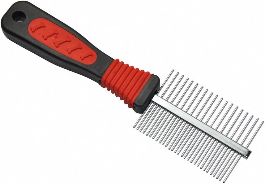 Yichong Peto Pet Comb Cat Dog Stainless Steel Dematting and Sheeding Comb Metal Massaging Grooming Brush Rake (Double Side)