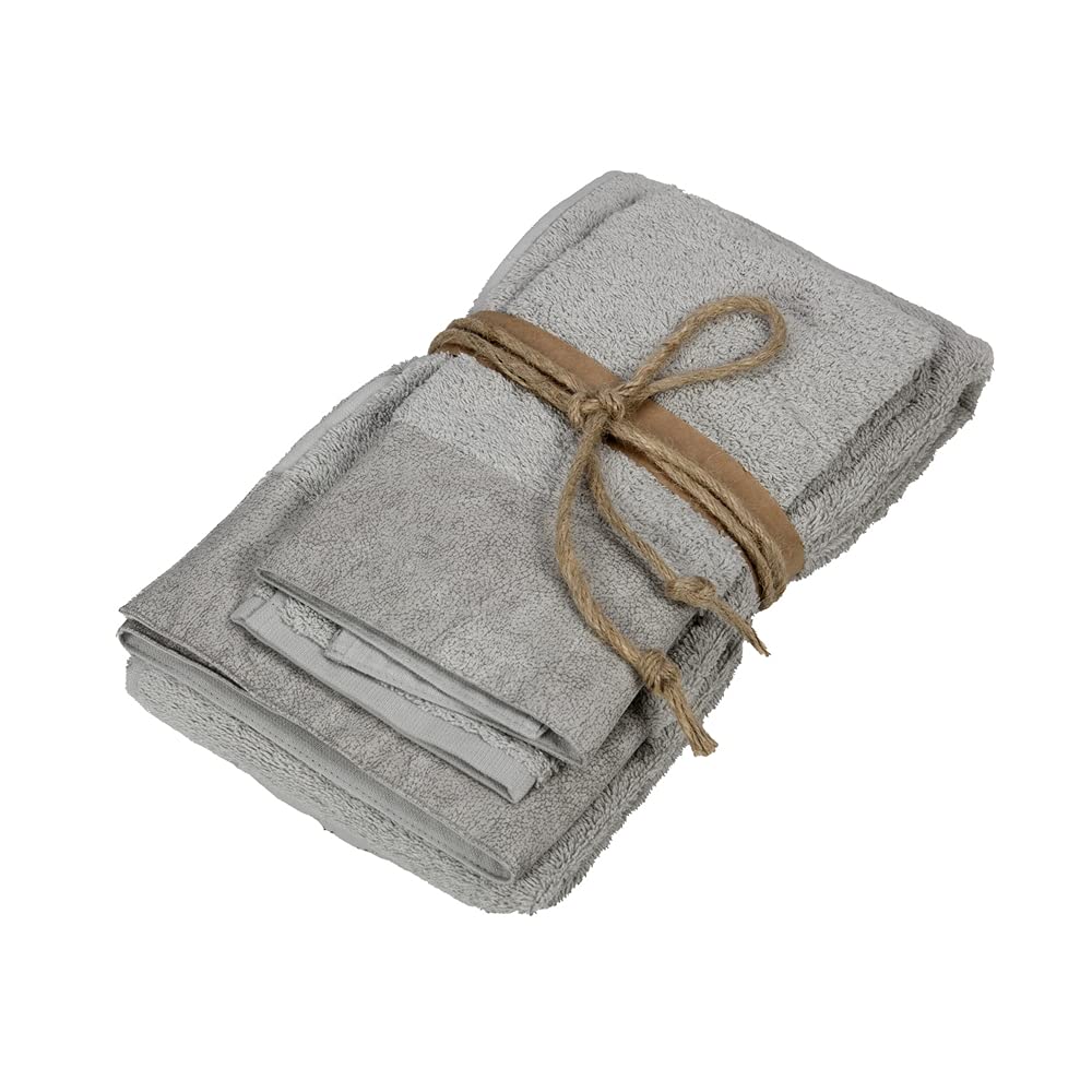 Serviette invité et serviette Gauchat pour en finir avec le linge dépareillé gris
