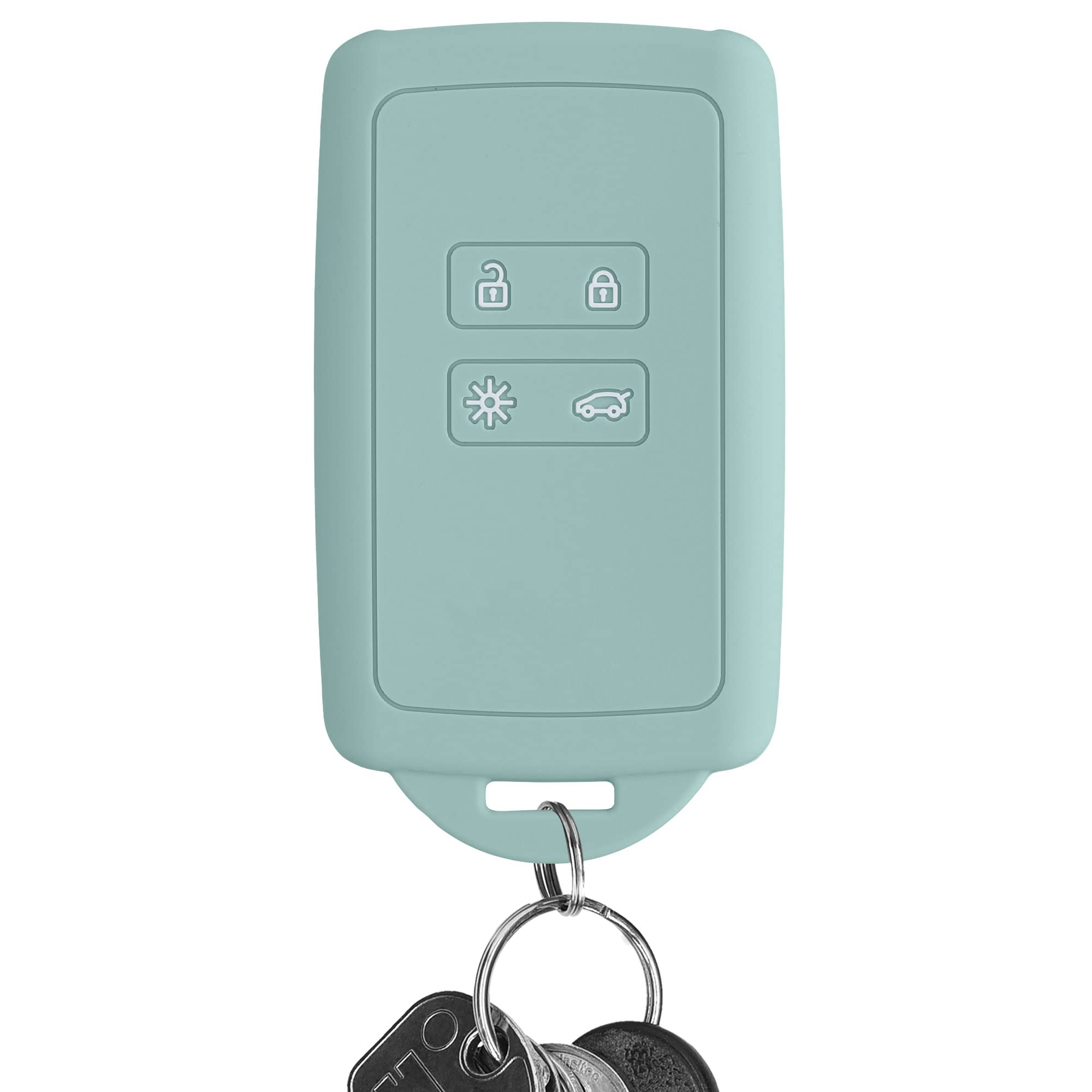 kwmobile Funda de Silicona Compatible con Renault Llave de Coche Smart Key - Carcasa Protectora para Llavero - Case Mando de Auto Menta — view 3